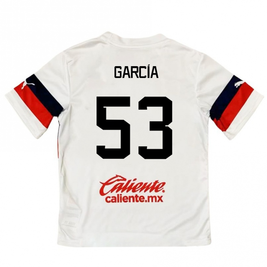 Niño Fútbol Camiseta Uziel García #53 Blanco Rojo 2ª Equipación 2024/25 México