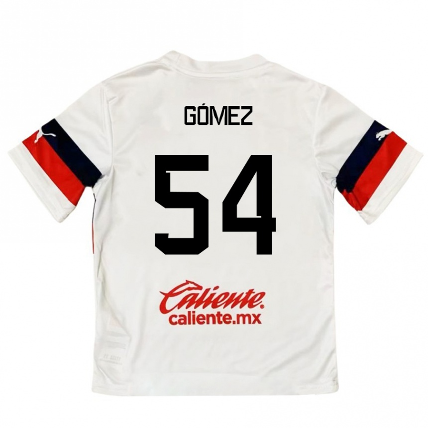 Niño Fútbol Camiseta Miguel Gómez #54 Blanco Rojo 2ª Equipación 2024/25 México