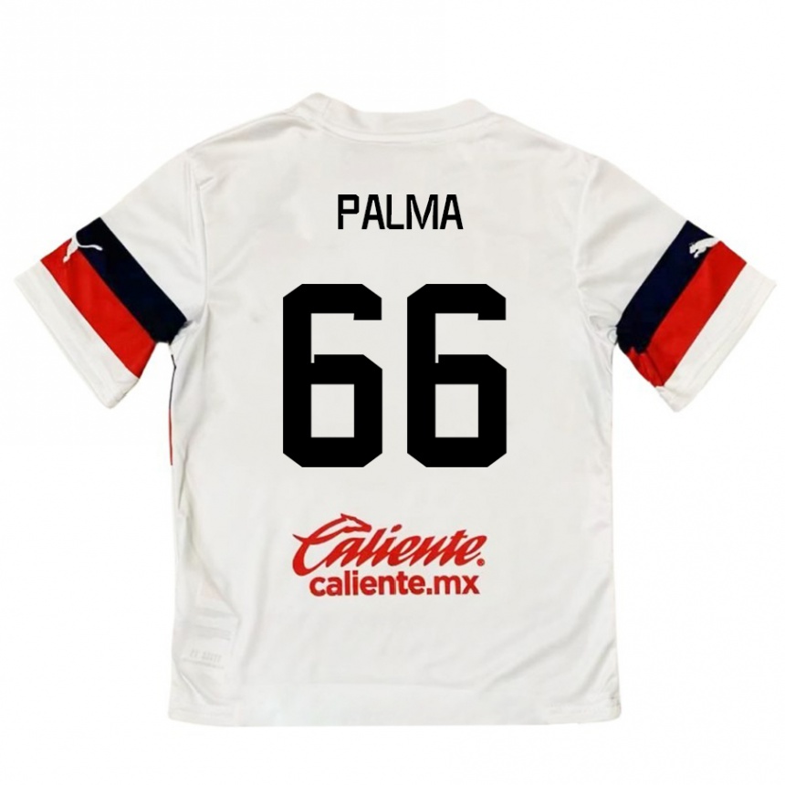 Niño Fútbol Camiseta Arturo Palma #66 Blanco Rojo 2ª Equipación 2024/25 México