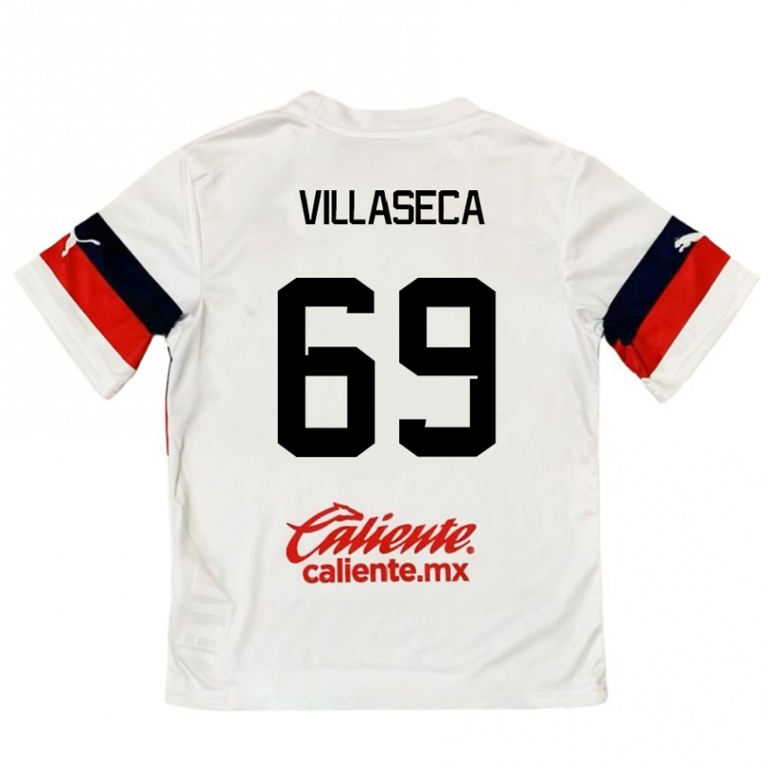 Niño Fútbol Camiseta Daniel Villaseca #69 Blanco Rojo 2ª Equipación 2024/25 México