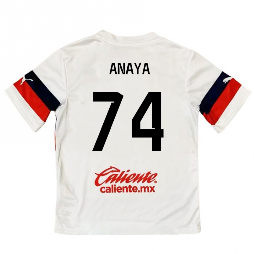 Niño Fútbol Camiseta Mario Anaya #74 Blanco Rojo 2ª Equipación 2024/25 México