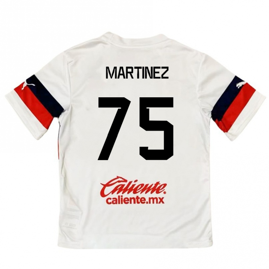 Niño Fútbol Camiseta Isaac Martínez #75 Blanco Rojo 2ª Equipación 2024/25 México