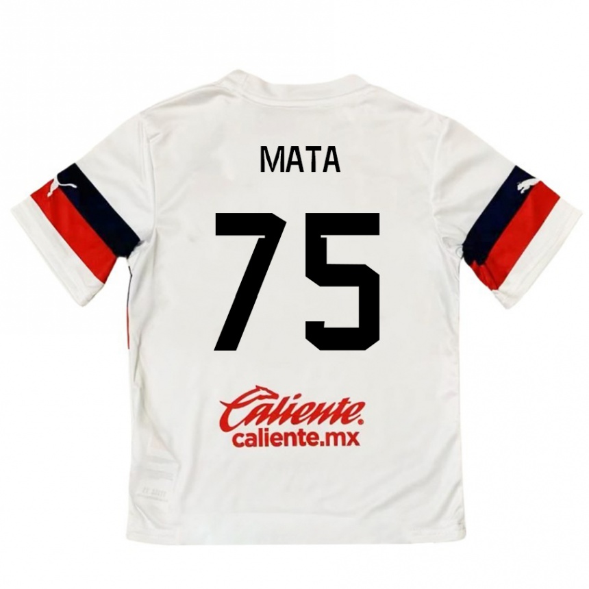 Niño Fútbol Camiseta Hugo Mata #75 Blanco Rojo 2ª Equipación 2024/25 México