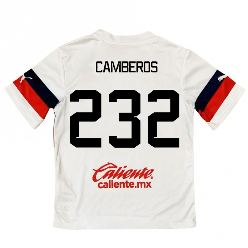 Niño Fútbol Camiseta Hugo Camberos #232 Blanco Rojo 2ª Equipación 2024/25 México