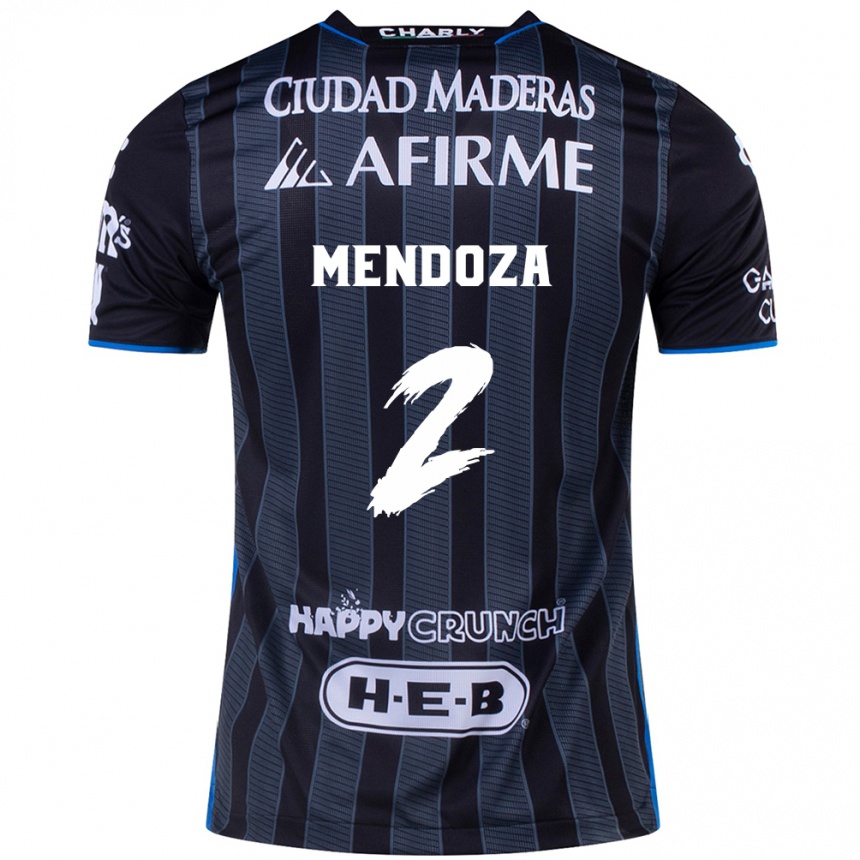 Niño Fútbol Camiseta Omar Mendoza #2 Blanco Negro 2ª Equipación 2024/25 México