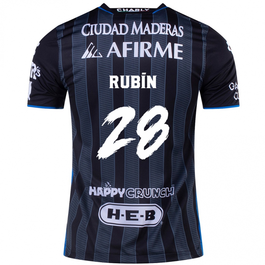 Niño Fútbol Camiseta Rubio Rubín #28 Blanco Negro 2ª Equipación 2024/25 México