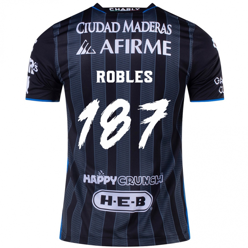 Niño Fútbol Camiseta Juan Robles #187 Blanco Negro 2ª Equipación 2024/25 México