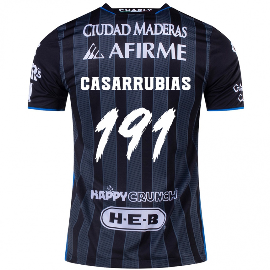 Niño Fútbol Camiseta Aaron Casarrubias #191 Blanco Negro 2ª Equipación 2024/25 México