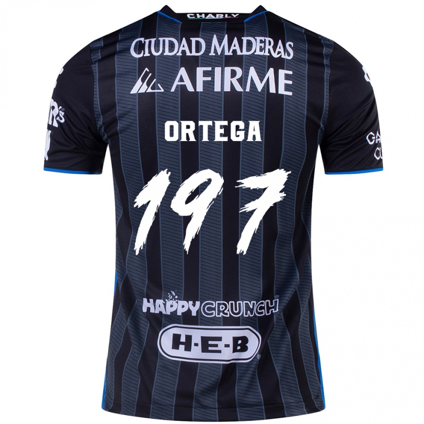 Niño Fútbol Camiseta Javier Ortega #197 Blanco Negro 2ª Equipación 2024/25 México