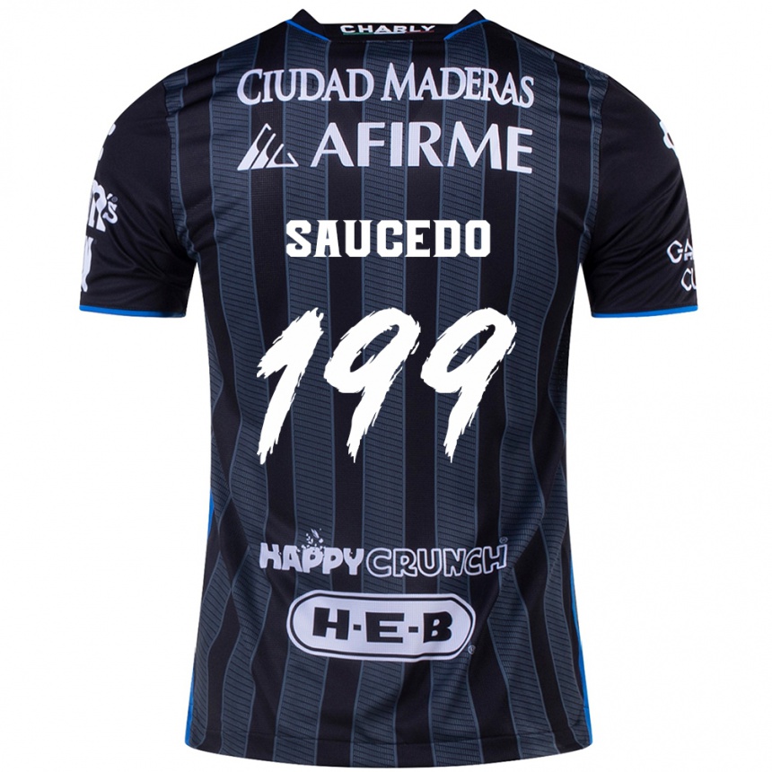 Niño Fútbol Camiseta Christian Saucedo #199 Blanco Negro 2ª Equipación 2024/25 México