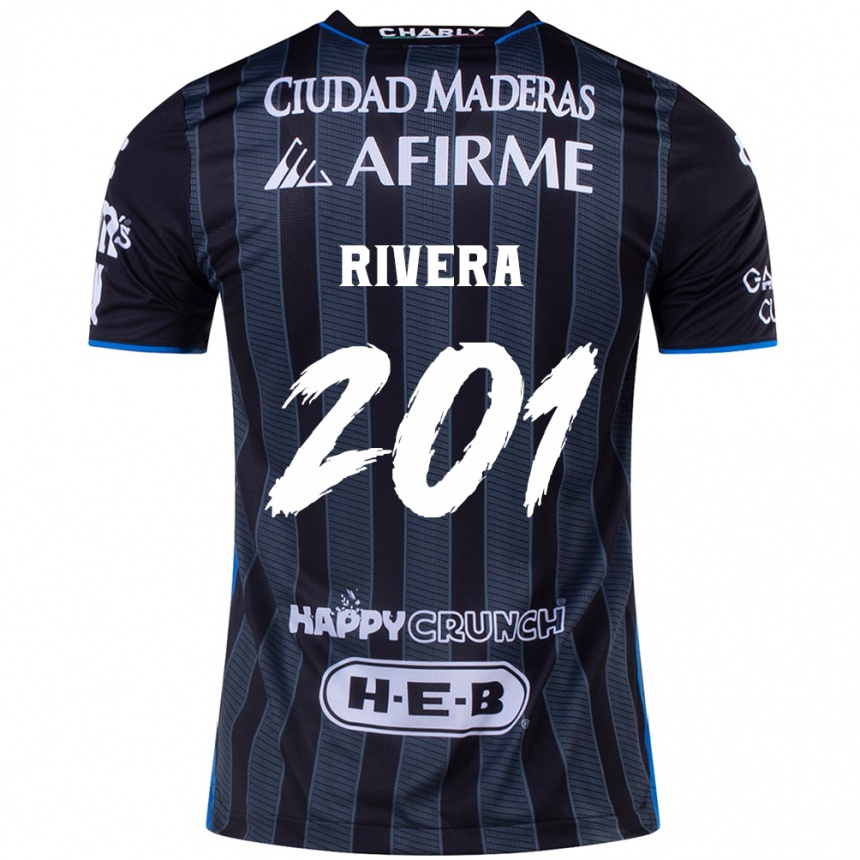 Niño Fútbol Camiseta Christian Rivera #201 Blanco Negro 2ª Equipación 2024/25 México