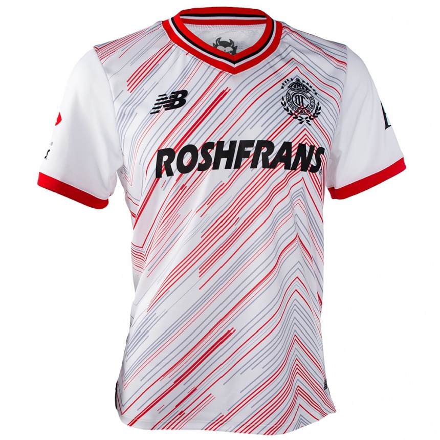 Niño Fútbol Camiseta Abraham Villegas #184 Blanco Rojo 2ª Equipación 2024/25 México