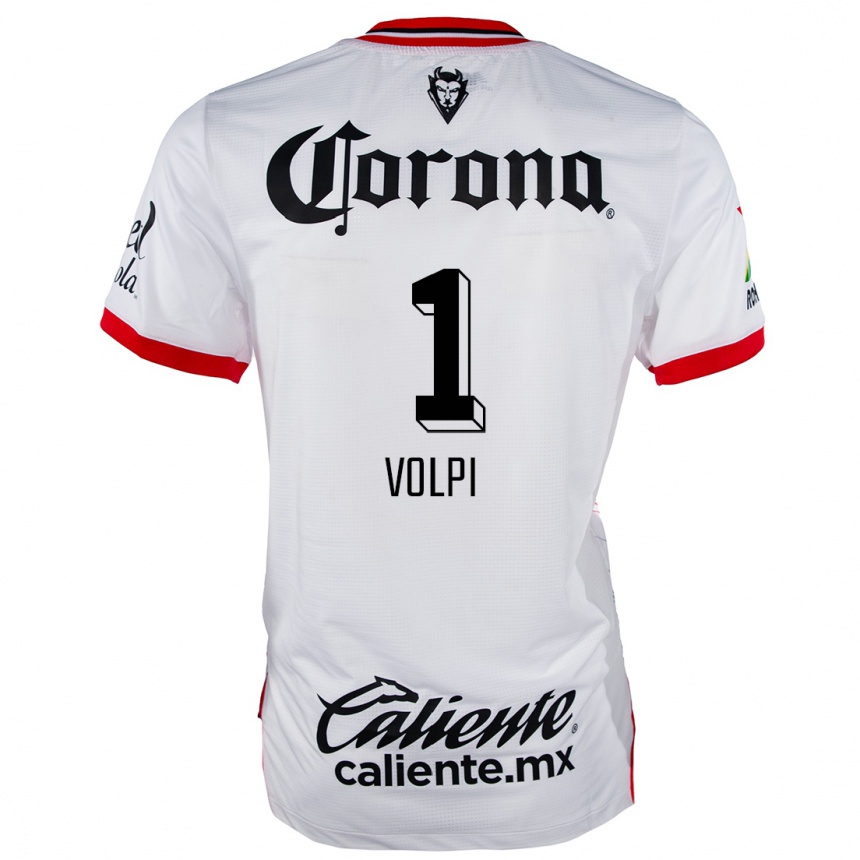 Niño Fútbol Camiseta Tiago Volpi #1 Blanco Rojo 2ª Equipación 2024/25 México