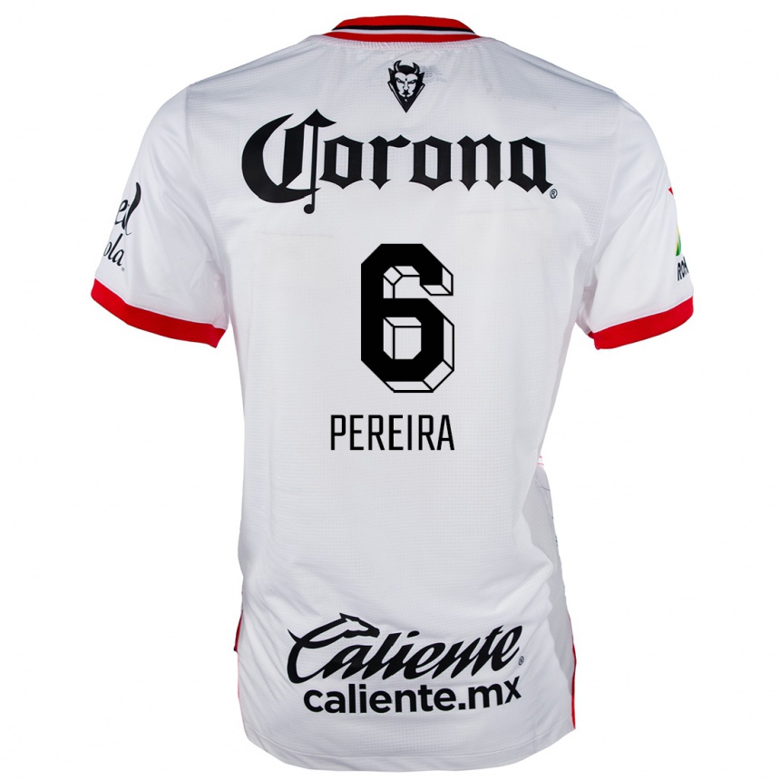 Niño Fútbol Camiseta Federico Pereira #6 Blanco Rojo 2ª Equipación 2024/25 México