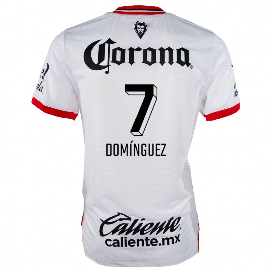 Niño Fútbol Camiseta Juan Domínguez #7 Blanco Rojo 2ª Equipación 2024/25 México