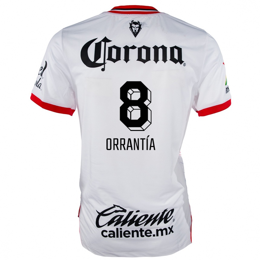 Niño Fútbol Camiseta Carlos Orrantía #8 Blanco Rojo 2ª Equipación 2024/25 México