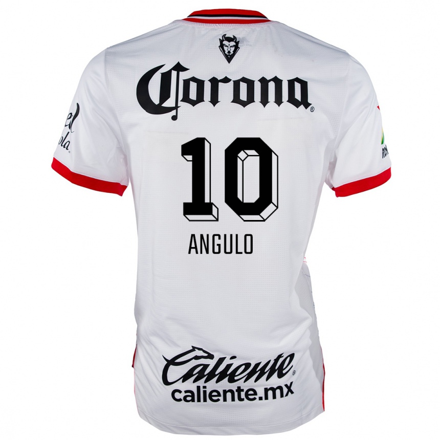 Niño Fútbol Camiseta Jesús Angulo #10 Blanco Rojo 2ª Equipación 2024/25 México