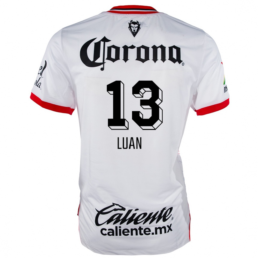 Niño Fútbol Camiseta Luan #13 Blanco Rojo 2ª Equipación 2024/25 México