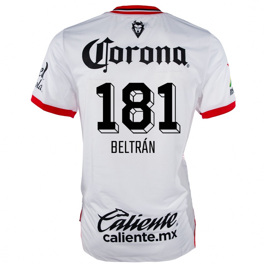 Niño Fútbol Camiseta Ronaldo Beltrán #181 Blanco Rojo 2ª Equipación 2024/25 México