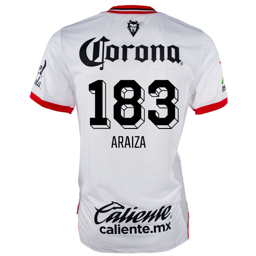 Niño Fútbol Camiseta Daniel Araiza #183 Blanco Rojo 2ª Equipación 2024/25 México