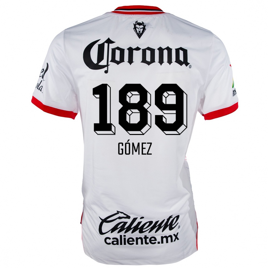 Niño Fútbol Camiseta Enrique Gómez #189 Blanco Rojo 2ª Equipación 2024/25 México