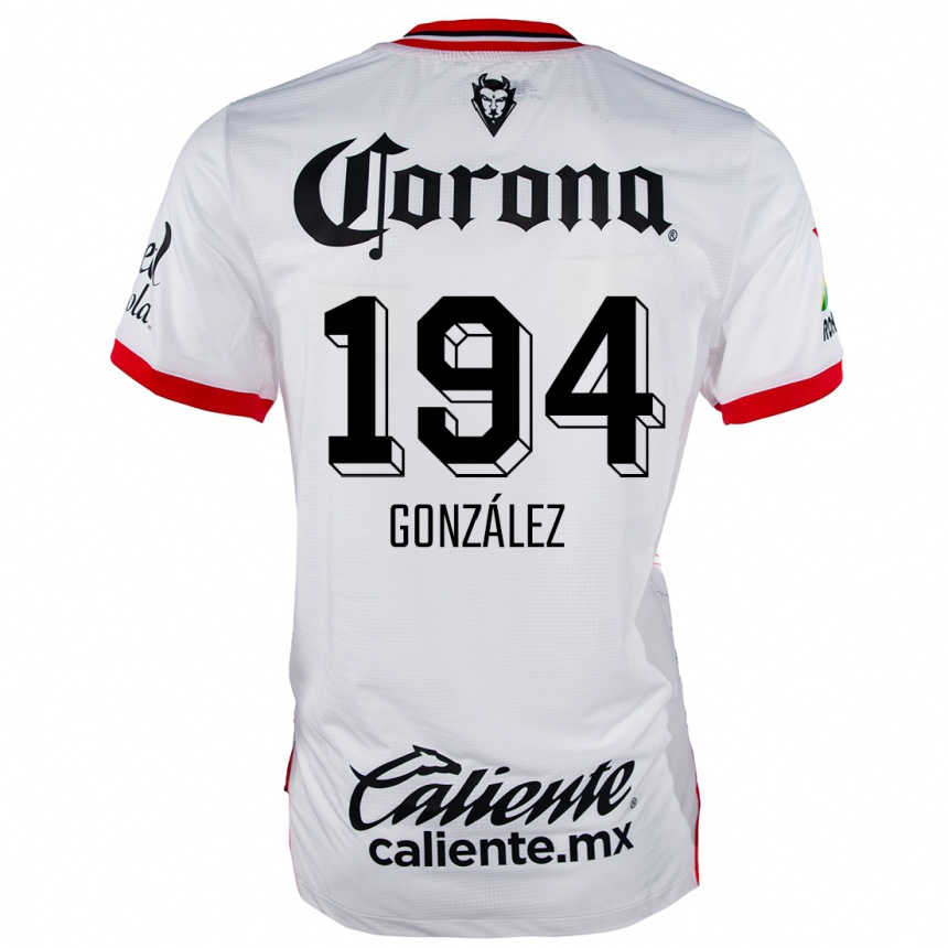 Niño Fútbol Camiseta Cristopher González #194 Blanco Rojo 2ª Equipación 2024/25 México