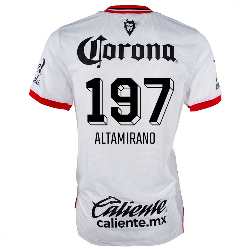 Niño Fútbol Camiseta Óscar Altamirano #197 Blanco Rojo 2ª Equipación 2024/25 México