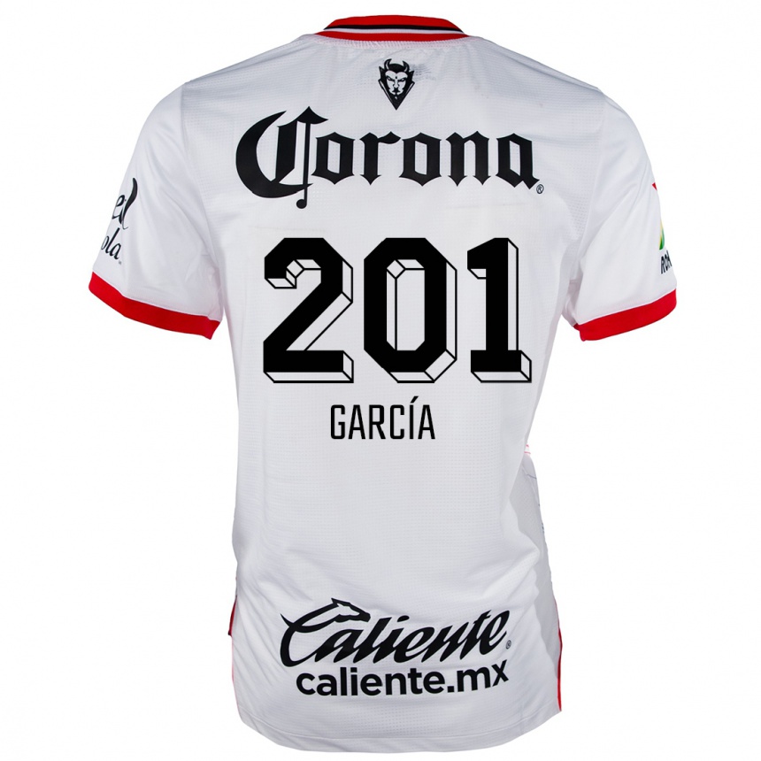 Niño Fútbol Camiseta Eros García #201 Blanco Rojo 2ª Equipación 2024/25 México