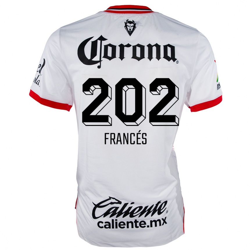 Niño Fútbol Camiseta Lenin Francés #202 Blanco Rojo 2ª Equipación 2024/25 México