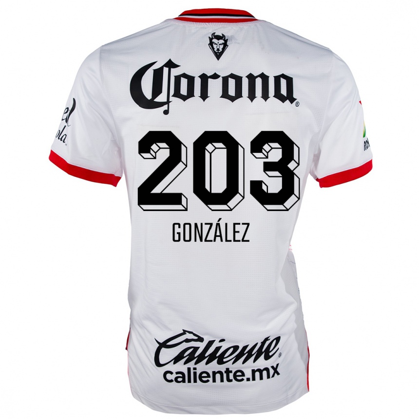 Niño Fútbol Camiseta Luis González #203 Blanco Rojo 2ª Equipación 2024/25 México