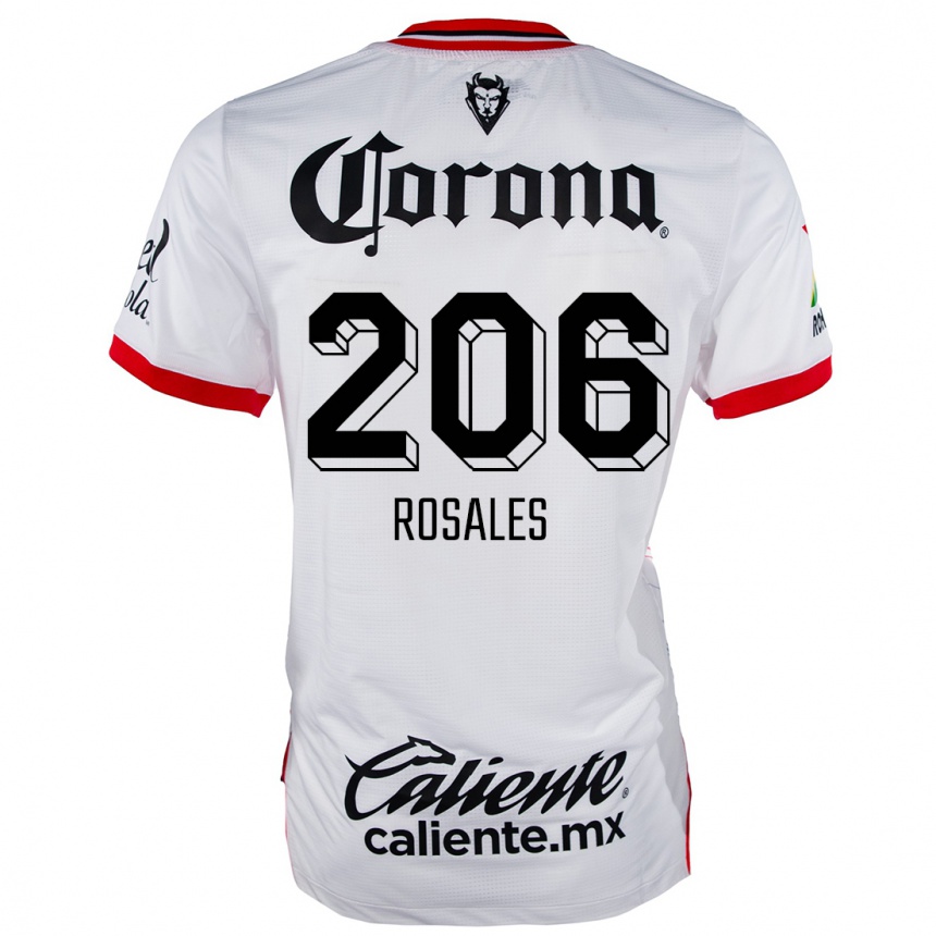 Niño Fútbol Camiseta Santiago Rosales #206 Blanco Rojo 2ª Equipación 2024/25 México