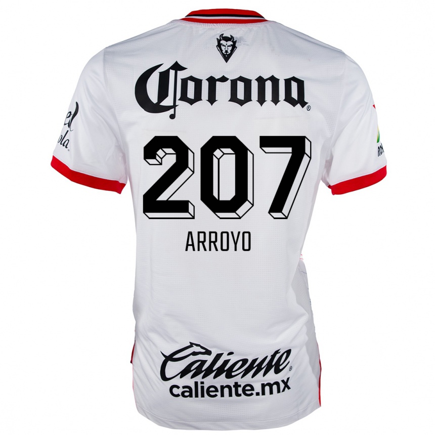 Niño Fútbol Camiseta José Arroyo #207 Blanco Rojo 2ª Equipación 2024/25 México