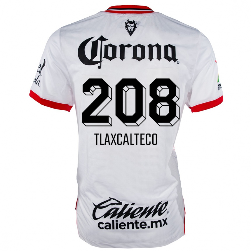 Niño Fútbol Camiseta Sait Tlaxcalteco #208 Blanco Rojo 2ª Equipación 2024/25 México