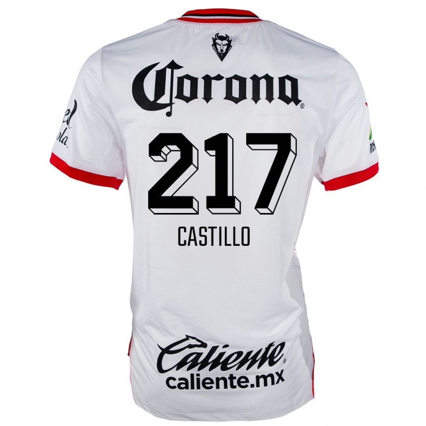 Niño Fútbol Camiseta Klever Castillo #217 Blanco Rojo 2ª Equipación 2024/25 México