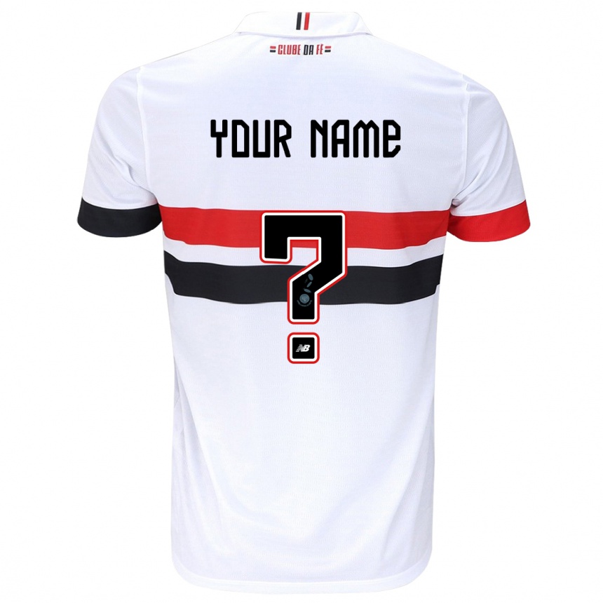 Hombre Fútbol Camiseta Su Nombre #0 Blanco Rojo Negro 1ª Equipación 2024/25 México