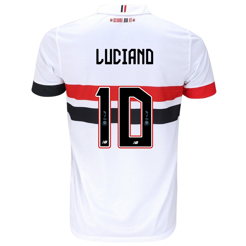 Hombre Fútbol Camiseta Luciano #10 Blanco Rojo Negro 1ª Equipación 2024/25 México