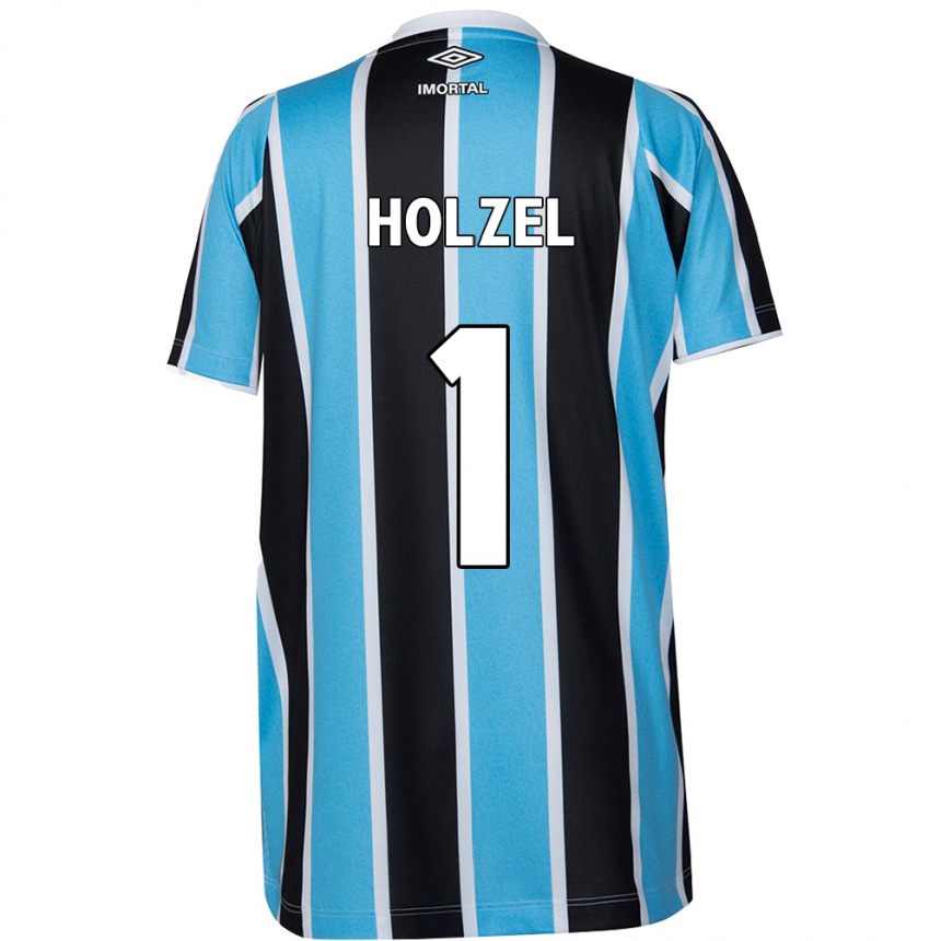 Hombre Fútbol Camiseta Vivi Holzel #1 Azul Negro Blanco 1ª Equipación 2024/25 México