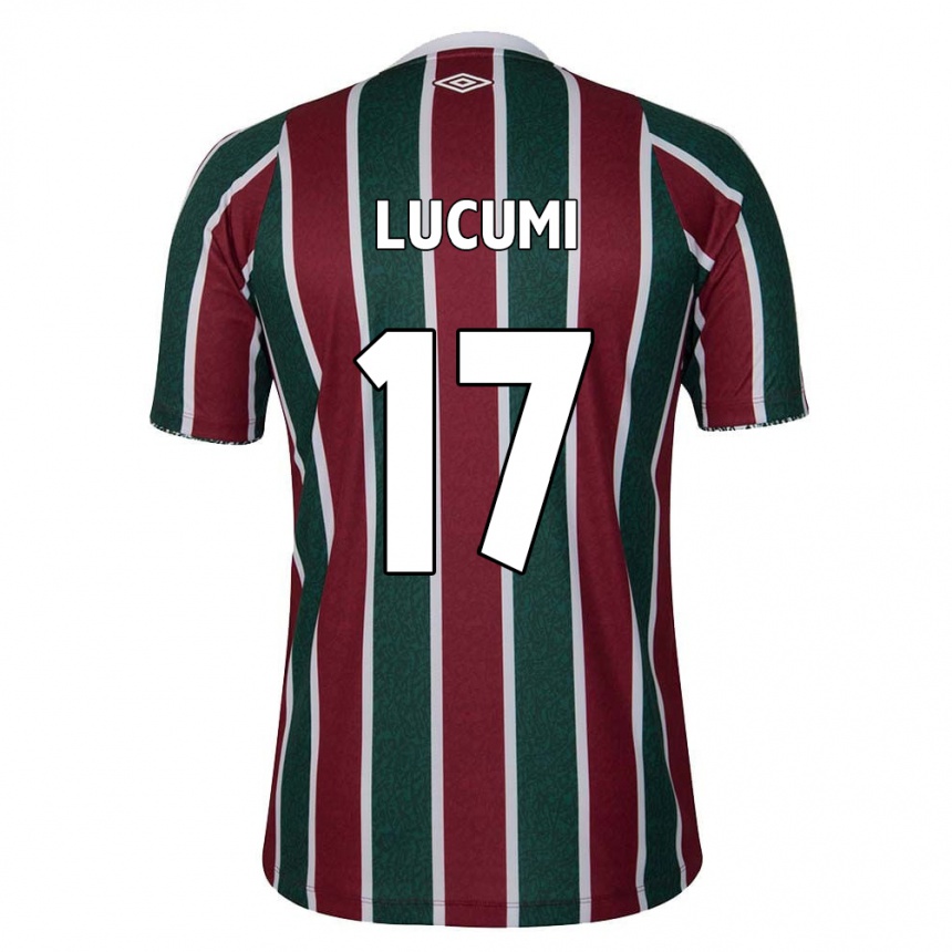 Hombre Fútbol Camiseta Jan Lucumi #17 Verde Granate Blanco 1ª Equipación 2024/25 México