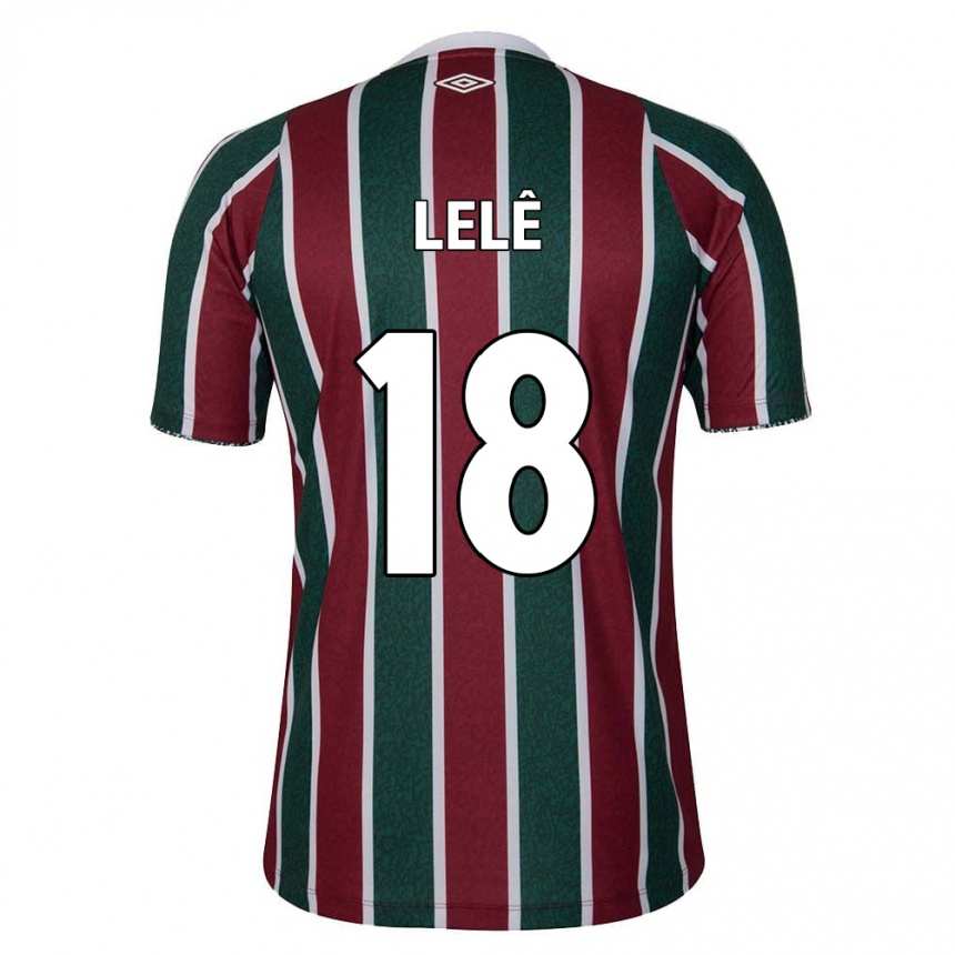 Hombre Fútbol Camiseta Lelê #18 Verde Granate Blanco 1ª Equipación 2024/25 México