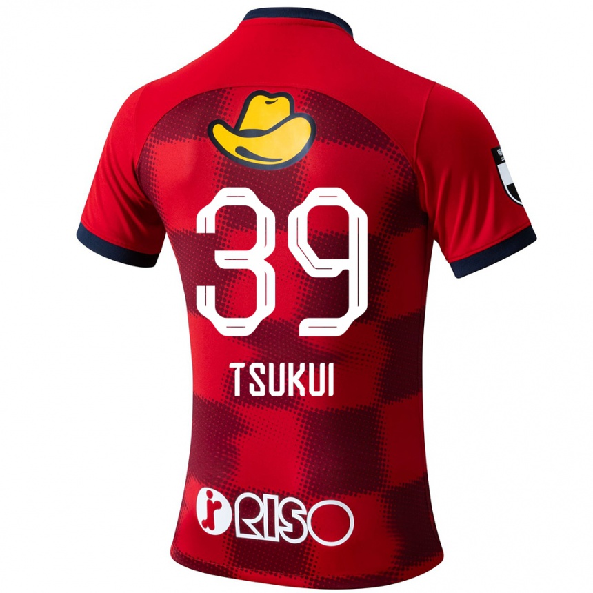 Hombre Fútbol Camiseta Keisuke Tsukui #39 Rojo Azul Blanco 1ª Equipación 2024/25 México