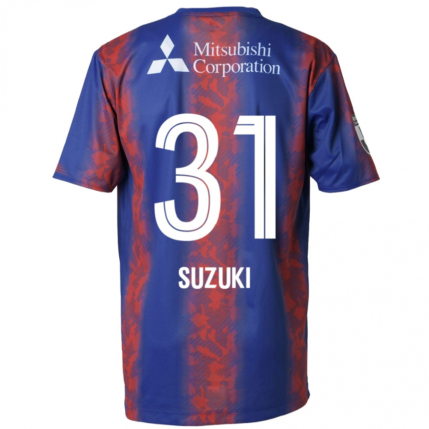 Hombre Fútbol Camiseta Kaede Suzuki #31 Azul Rojo 1ª Equipación 2024/25 México