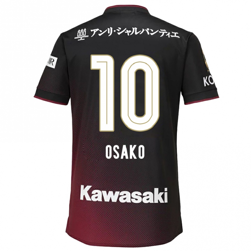 Hombre Fútbol Camiseta Yuya Osako #10 Negro Rojo 1ª Equipación 2024/25 México