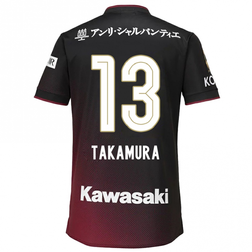 Hombre Fútbol Camiseta Tokiya Takamura #13 Negro Rojo 1ª Equipación 2024/25 México