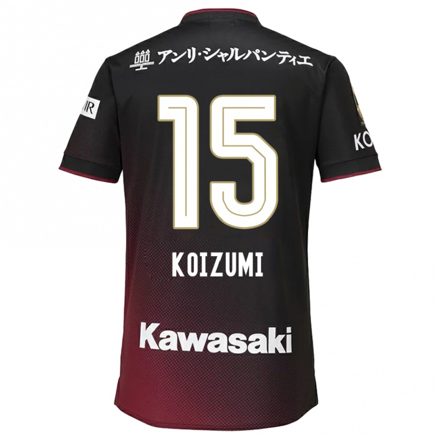 Hombre Fútbol Camiseta Fuga Koizumi #15 Negro Rojo 1ª Equipación 2024/25 México