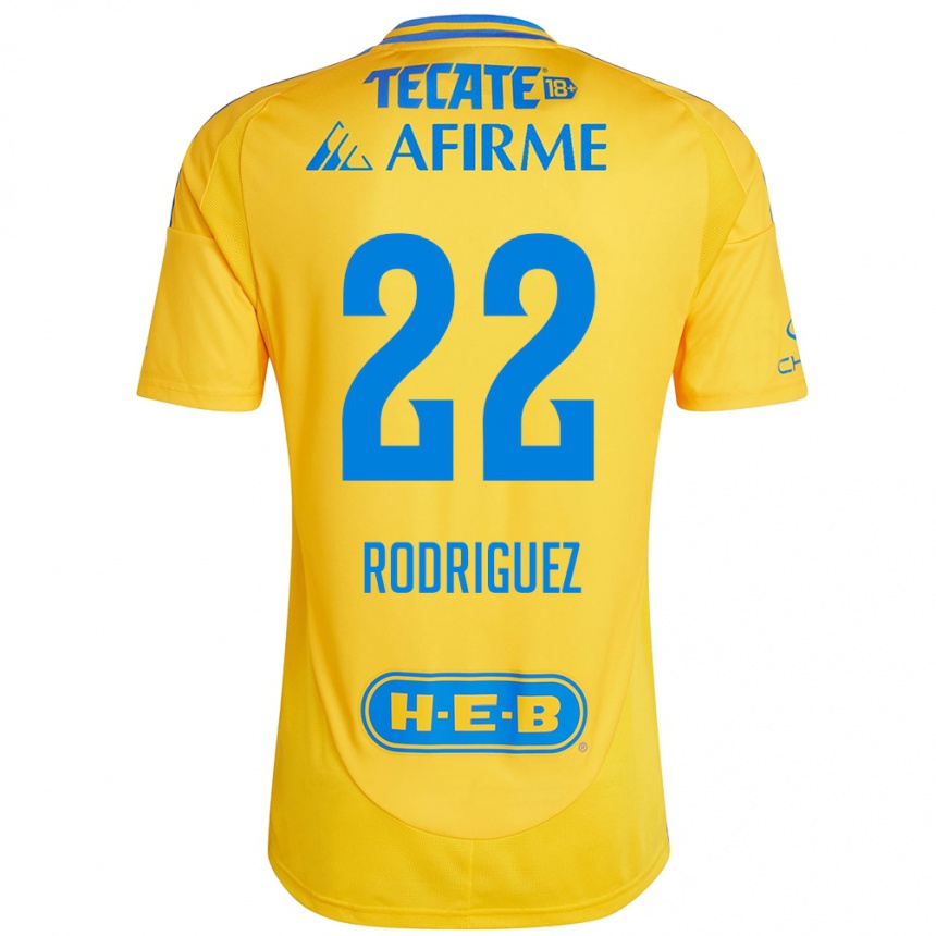 Hombre Fútbol Camiseta Anika Rodriguez #22 Oro Amarillo 1ª Equipación 2024/25 México