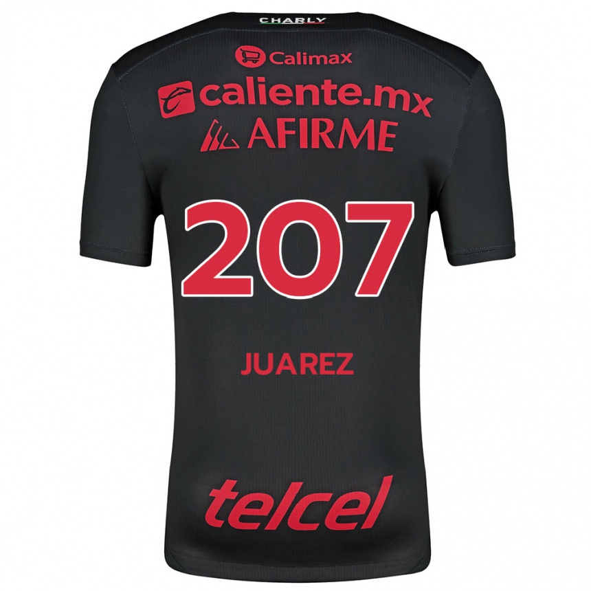 Hombre Fútbol Camiseta José Juárez #207 Negro Rojo 1ª Equipación 2024/25 México