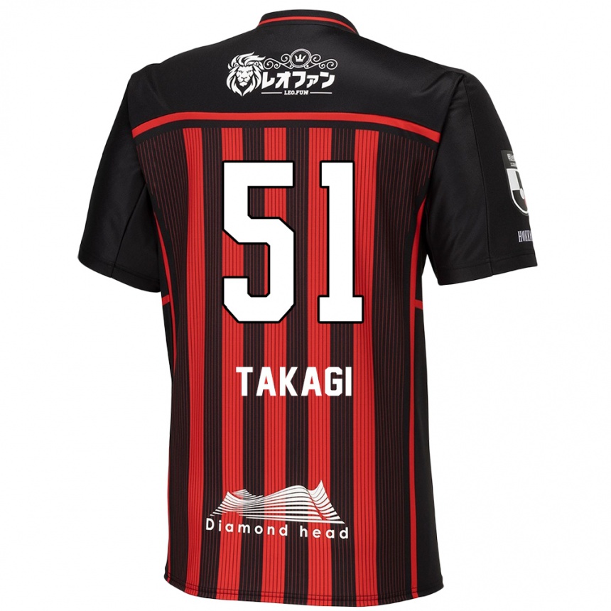 Hombre Fútbol Camiseta Shun Takagi #51 Negro Rojo 1ª Equipación 2024/25 México