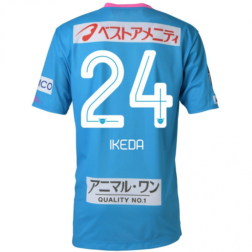 Hombre Fútbol Camiseta Tokia Ikeda #24 Azul Rosado 1ª Equipación 2024/25 México