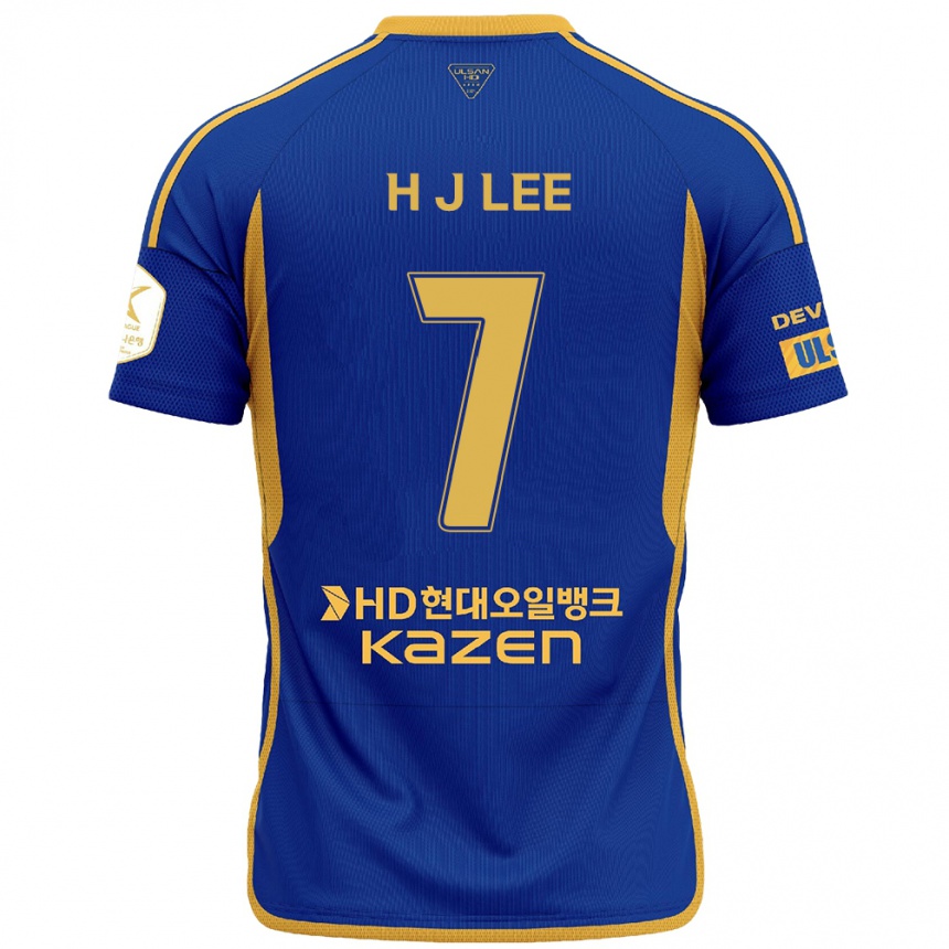 Hombre Fútbol Camiseta Jae-Hun Lee #7 Azul Amarillo 1ª Equipación 2024/25 México