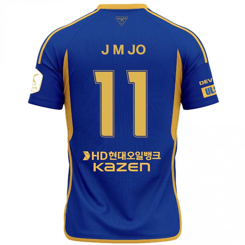 Hombre Fútbol Camiseta Min-Jae Jo #11 Azul Amarillo 1ª Equipación 2024/25 México